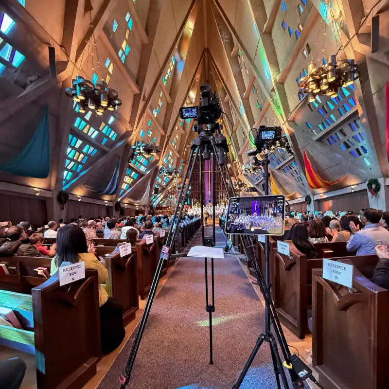 Live performance filmed inside a concert venue