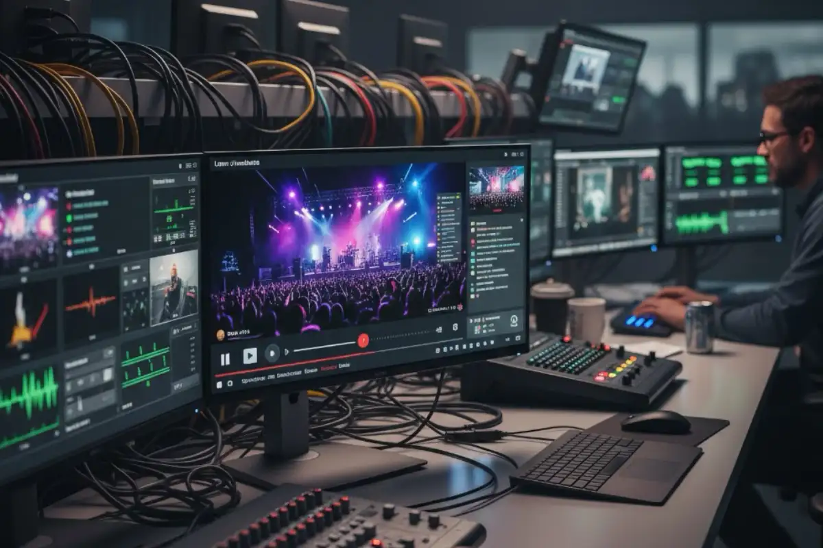 On-site webcast production setup